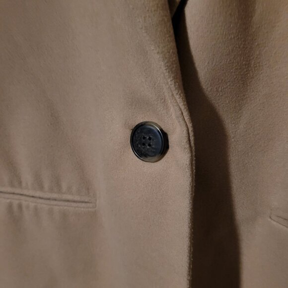 Topshop Longline Brushed Popper Coat in Camel SZ 8 - Picture 3 of 4